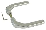 Amig - Türgriffgarnitur aus Aluminium ohne Schild, silberfarben, ideal für Innen- und Außentüren | 130 x 61 mm | Maximale Türstärke 65 mm | Drücker mit funktionellem, dekorativem und modernem Türg