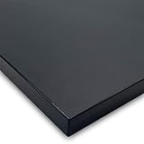 X57 Tischplatte 19mm Dekorplatte nach Maß Holzplatte melaminharzbeschichtet Spanplatte mit 2mm ABS Kante Umleimer (nach Maß, Schwarz)