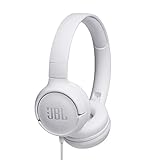 JBL Tune500 On-Ear Kopfhörer mit Kabel in Weiß – Ohrhörer mit 1-Tasten-Fernbedienung, integriertem Mikrofon & Sprachassistent – Telefonieren und Musik hören unterweg