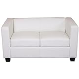 Mendler 2er Sofa Couch Loungesofa Lille - Kunstleder, weiß