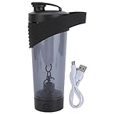 DERCLIVE Elektrische Shaker-Flasche, 800 ml, schwarz, tragbar, wiederaufladbar, BPA-frei, automatische Shaker-F