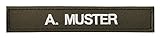 Namensschild bestickt mit eigenem Namen personalisiert Stickschild in vielen Größen und Farben mit Klett (120x25mm, nato oliv)