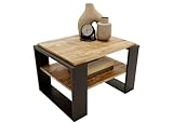 CraftPAK Wohnzimmer Tisch für Couch aus hochwertigem Holzwerkstoff, Stabiler & moderner Couchtisch mit zusätzlicher Ablagefläche, Model Kaja 63, Farbe Schw