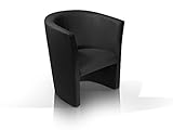 moebel-eins Charly Cocktailsessel Polstersessel Sessel Polsterstuhl Stuhl in schwarz, schw