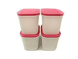 TUPPERWARE Gefrier-Behälter 1,1L weiß-pink (4) Behälter Eis-Kristall Eisk