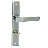 domino Türgriff REAL M6/M9 WC-Bad 78 Drückergarnitur für Zimmertüren Langschild-Garnitur Türdrücker-Set Türbeschläge/Farbe: Chrom-,Nikiel lakiert/Material: