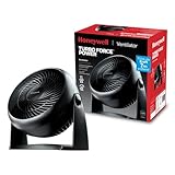 Honeywell TurboForce Turbo-Ventilator (Geräuscharme Kühlung, verstellbarer Neigungswinkel bis zu 90°, 3 Geschwindigkeitseinstellungen, Wandmontage, Tischventilator) HT900E, Schw