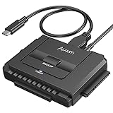 Alxum IDE SATA Adapter,USB 3.0 IDE Festplatten Adapter mit Netzschalter Adapter für 2.5/3.5 Zoll SATA HDD & IDE HDD Festplatten Konverter, mit 12V/2A Netzteil und USB C Kab