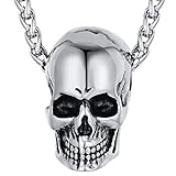 FaithHeart Skull Anhänger Edelstahl herren Skull Kette Totenkopf Anhänger für Weihnachten/Halloween/Geburtstag