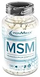 IronMaxx MSM – 130 Kapseln | MSM-Kapseln mit hochdosierten 850mg Methylsulfonylmethan | dienen dem menschlichen Körper als Schw