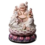 HOLABONITA Sammlerfigur, Keramik, fünf Söhne, Maitreya-Buddha-Statue, Heim-Buddha-Halle, großer Bauch, lachender Buddha, glückliches Zuhause, verankerndes Ornament, Meditationsdek