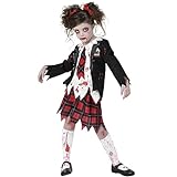 Morph Zombie Schulmädchen Kostüm, Halloween Zombie Kostüm Kinder, Halloween Kostüm Zombie Kinder Mädchen, Halloween Kostüm Schulmädchen - Größe M