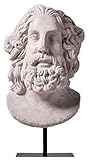 WQQLQX Statue Statue von Zeus, Büste der griechischen Gottes-Statue Sandsteinharz-Skulptur Modell Handwerk Dekoration Geschenk Bücherregalanzeige Kopf Figuren Skulp