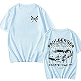 Herren- Und Damen-T-Shirts, Ic-ri-max Bedrucktes Kurzarm-T-Shirt, Einfaches YouTube-gedrucktes, Übergroßes Sommer-T-Shirt, Unisex-Hip-Hop-Freizeit-T-Shirt, XS-3XL-Blue||S