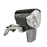 Fischer Fahrrad Dynamo LED-Frontlicht 70 Lux, mit Lichtautomatik und Standlicht, StVZO-zug