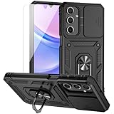 Schutzhülle für Samsung Galaxy A16 5G, mit Kameralinsenabdeckung, HD-Displayschutzfolie, zweilagig, militärische Qualität, sturzgetestet, magnetischer Ringhalter, Ständer, Schutzhülle für Samsung