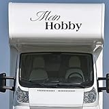 Rakelfix Wohnmobil Wohnwagen Aufkleber Schöner Schriftzug Mein Hobby ca 150cm Typ2 Sticker Camping Urlaub Womi Wow