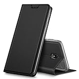 Verco Handyhülle für Galaxy J5 (2017), Premium Handy Flip Cover für Samsung Galaxy J5 Hülle [integr. Magnet] Book Case PU Leder Tasche [J5 J530], Schw