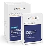 Minoxidil BIO-H-TIN 50 mg/ml Spray, Lösung zum Auftragen auf die Kopfhaut 3x 60 ml + BIO-H-TIN Vitamin H 2,5 mg 84 Tabletten für 12 W