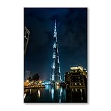 Postereck - 2517 - Burj Khalifa, Wolkenkratzer Dubai Gebäude Nacht - Wandposter Fotoposter Bilder Wandbild Wandbilder - Poster - 3:2-91,0 cm x 61,0