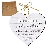 Holz Karte Freundinnen Geschenk 10x10cm Herz Grußkarte Deko Geschenke für Beste Freundin Weihnachten Geburtstag Beste Freundin Freundschaft Geschenk