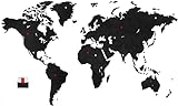 MiMi Innovations Luxuriöse Weltkarte True Puzzle mit Ländernamen aus Hochwertig Holz - Weltkarte Wand / Wanddekoration / Holzdekoration für Haus, Büro, Schlafzimmer & Flür - 150X90cm - Schw