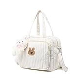 KOOMAL Baby Nappy Changing Bag Travel Tote for Mom (white)