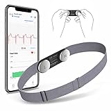 Checkme Mobiles EKG Gerät mit Brustgurt, Echtzeit-EKG-Wellenformanzeige, 30s-15min Langzeit EKG Monitor, Funktioniert mit App für iOS & Android, Tragbarer Bluetooth Herzfrequenz-Brustgurt für Z