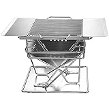 CCYENG Barbecue Grill Tragbarer Holzkohlegrill aus Edelstahl mit Silber, leicht, faltbar – für Camping, Picknick, Outdoor 358287220