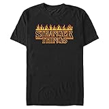Netflix Herren Flammendes Logo T-Shirt, schwarz, XL Groß T