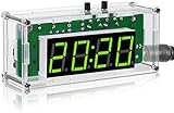 PEMENOL 4-stellige Digitale DIY-Uhr-Bausätze mit Acrylschale TJ-56-428, Wecker Löten Praxis-Kit für Anfänger,Studenten und Heimwerker, - zum Erlernen der Elektronik