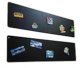 STALFORM 2 x Magnettafel Schwarz 80x22 cm aus Edelstahl Magnetwand Pinnwand Magnetisch Groß Magnetboard Küche, Büro,
