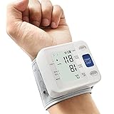 Automatisches Blutdruckmessgerät fürs Handgelenk:verstellbare Manschette+2 AAA-Batterien und Aufbewahrungstasche–Unregelmäßiger Herzschlag-Detektor&99 Mess-Memory-Funktion&großer LCD-Bildschirm,Weiß