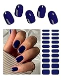 Wahrshei 20pcs UV Gel Strips | Marineblau UV Gel Nagelfolie | Nagelfolie Selbstklebend | Gel Nail Stickers, Gellack Wraps für Nag