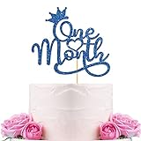 WeBenison One Month Cake Topper / Baby Shower Cake Topper / Neugeborene Willkommen Baby / Happy 30 Tage für Verlobung Hochzeit Party Dekorationen Blau G