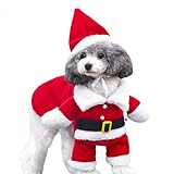 Weihnachten Haustier Kostüm Hund Cosplay Transformation Dress Up Haustier Festliches Kostüm Warme Bequeme Weiche Kleine und Mittlere Hundekostüme Hundezubehör Online Auf Rechnung Bestellen (Red, L)