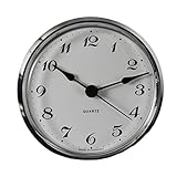 U.T.S. Uhrwerk - Einsteckuhrwerk - Einbau-Uhr | Durchmesser Aufsicht Ø 66 mm Quartz Uhrwerk Made in Germany 66 (Arabisch Silber)