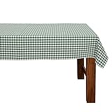 FILU Tischdecke 130 x 160 cm Dunkelgrün/Weiß kariert (Farbe und Größe wählbar) - hochwertig gefertigtes Tischtuch aus 100% Baumw