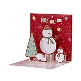 ZHIYU Creative Greeting Stereo Christmas 3D Card Holiday Message Card Card Home DIY Karte Besserung Kollegen (A, One Size)