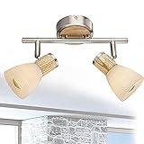 Globo Deckenstrahler 2 Flammig Deckenleuchte Wohnzimmer Lampe Holz Applikation Bewegliche Spots (Deckenlicht, Deckenlampe, Wohnzimmerlampe, Strahler, Flurlampe)