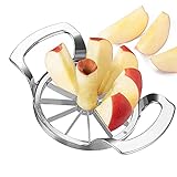 munloo Apfelschneider, 12 Klingen Apfelschäler, Apfelentkerner, Apfelausstecher, Melonenschneider, Apfelteiler 10 cm Obstschneider mit Edelstahl ideal für Äpfel und B