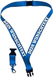 Geschenkartikel Schlüsselband 25 mm mit Verschluss Bedruckt mit Ihrem Schriftzug/auch für Kids (blau)