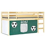 IDIMEX Vorhang Gardine Bettvorhang Fußball zu Hochbett Rutschbett Spielbett grün weiß