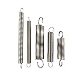 BELLAY Zylindrische spiralförmige Spirale aus Edelstahl, offener S-Haken, Zugfeder, Drahtdurchmesser 0,8 mm, 1,0 mm, 1,2 mm (Size : 45mm (10PCS), Color : 10MM_1.0MM)