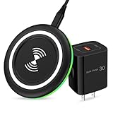 15W Fast Wireless Charger Pad for Moto Edge 60/Edge 50 Pro/G Stylus/G Power/Razr 60 Ultra/Razr Ultra 2025, Android Wireless Charging Station with QC Adapter for Samsung Galaxy S25 Ultra S24 S23 U