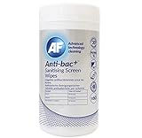 AF Anti-Bac+ Antibakterielle Reinigungstücher, antibakterielle Bildschirmreinigungstücher; 60 Feuchttücher; Für Handys, Fernseher, Laptops, Monitore, Tablets, LED-, LCD- und Plasma-B