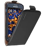 mumbi Echt Leder Flip Case kompatibel mit Samsung Galaxy Xcover 3 Hülle Leder Tasche Case Wallet, schw