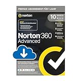 Norton 360 Advanced 2024 | 10 Geräte | Antivirus | Identitätsschutzfunktionen und Support | Secure VPN |1-Jahres-Abonnement mit Verlängerung | PC/Mac/Android/iOS | Aktivierungscode per E