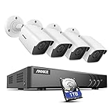 ANNKE Überwachungskamera Set mit 4 x 5MP Outdoor Kameras, Überwachungssystem mit 8-Kanal H.265+ DVR KI - Personen- und Fahrzeugerkennung,1TB Festplatte, USB 3.0-Backup,EXIR Nachtsicht,PC-Softw