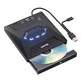 UNITEK Externes CD DVD Laufwerk USB 3.0 Typ-C, CD DVD Brenner Externer mit SD/TF Karte Reader und 2 USB Ports, Optical CD-ROM Brenner Laufwerk für Laptop